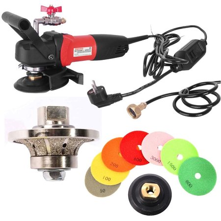 HARDIN 3/4" Radius Diamond Profile Wheel, WP800-220 4" Var Spd Polisher & 8pc 4" Diamond Polishing Pad Set 34WVPOLSET220